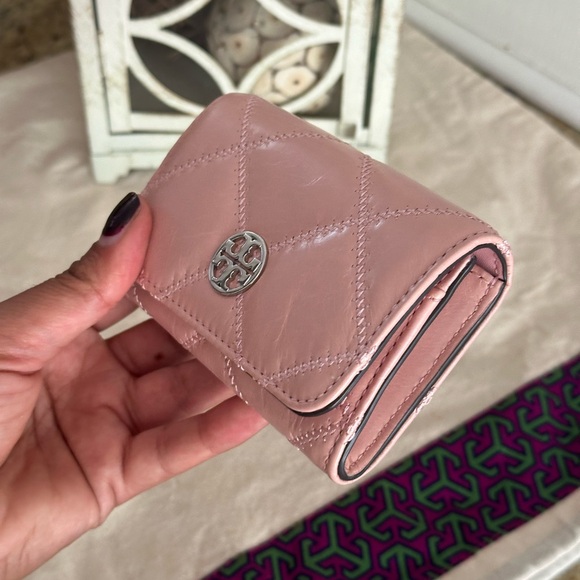 New Tory Burch Willa glazed card case wallet rose pink - Picture 7 of 7